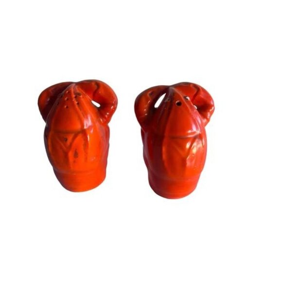 Vintage Lobster Ceramic Salt Pepper Shakers Japan Red MCM Mid-Century S & P Set - Picture 2 of 6